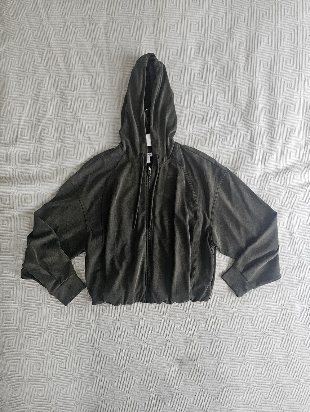 Athleta Women's Seasoft Bubble Bottom Olive Hooded Zip Jacket